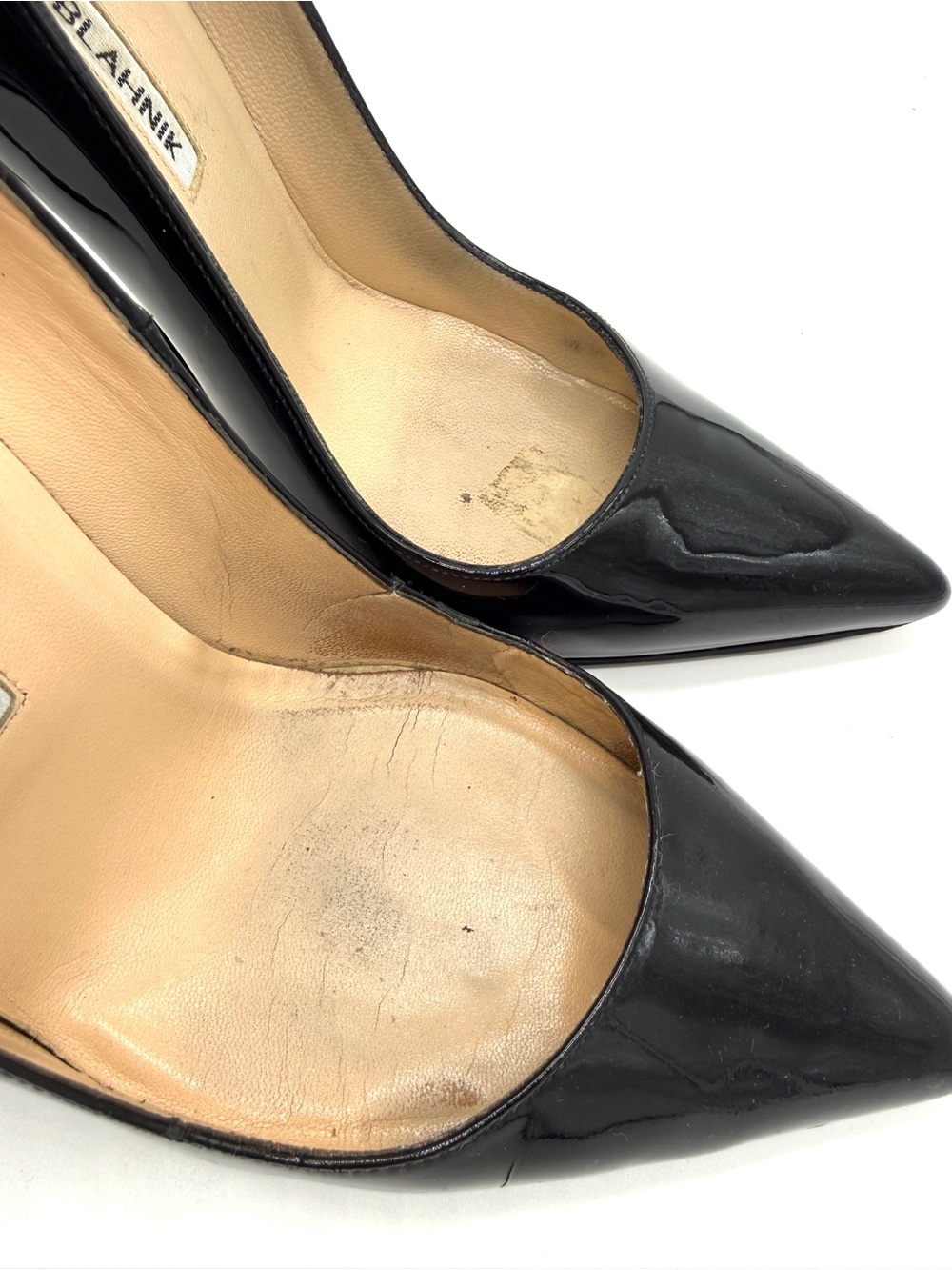 Manolo Blahnik Black Patent Leather Pointed-Toe Pumps – Size 38 - Picture 7 of 9